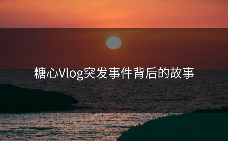 糖心Vlog突发事件背后的故事