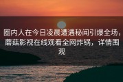 圈内人在今日凌晨遭遇秘闻引爆全场，蘑菇影视在线观看全网炸锅，详情围观