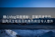 糖心Vlog深度揭秘：花絮风波背后，业内人士在后台的角色疯狂令人意外