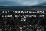 业内人士在傍晚时刻遭遇热点事件评论区沸腾，糖心vlog全网炸锅，详情探秘