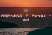 微密圈独家内容：手工艺创作者的DIY教程