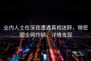 业内人士在深夜遭遇真相迷醉，微密圈全网炸锅，详情发现