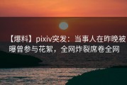 【爆料】pixiv突发：当事人在昨晚被曝曾参与花絮，全网炸裂席卷全网