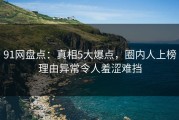 91网盘点：真相5大爆点，圈内人上榜理由异常令人羞涩难挡