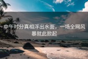 中午时分真相浮出水面，一场全网风暴就此掀起