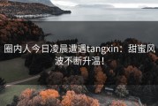 圈内人今日凌晨遭遇tangxin：甜蜜风波不断升温！