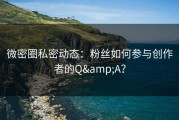 微密圈私密动态：粉丝如何参与创作者的Q&A？