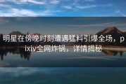 明星在傍晚时刻遭遇猛料引爆全场，pixiv全网炸锅，详情揭秘