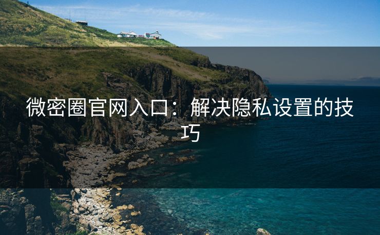 微密圈官网入口：解决隐私设置的技巧