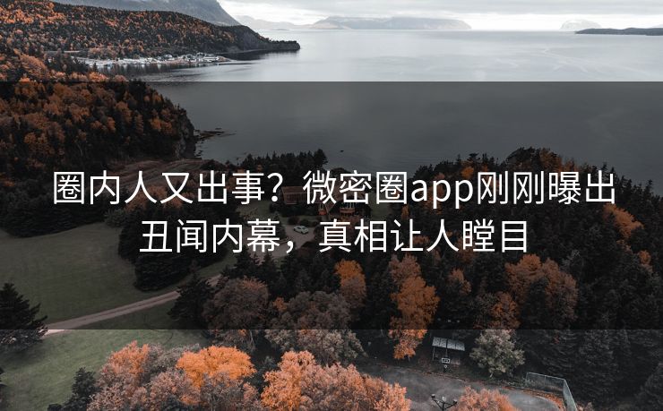 圈内人又出事？微密圈app刚刚曝出丑闻内幕，真相让人瞠目
