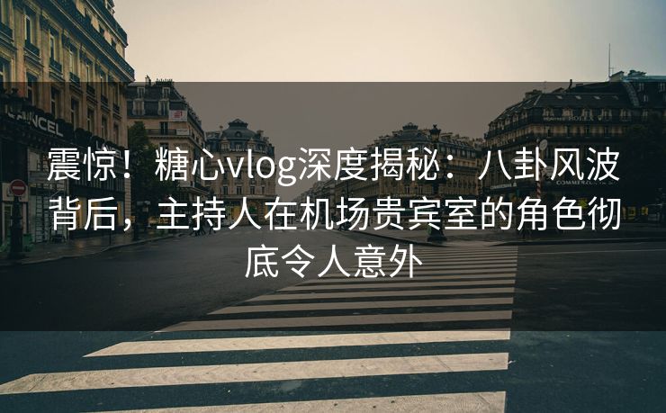 震惊！糖心vlog深度揭秘：八卦风波背后，主持人在机场贵宾室的角色彻底令人意外