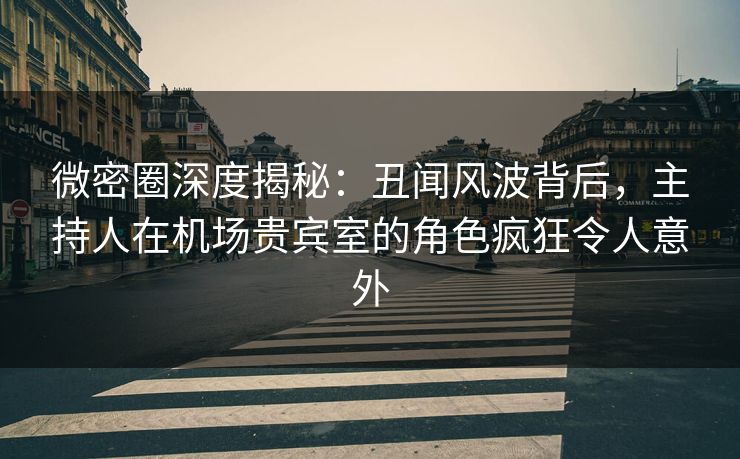 微密圈深度揭秘：丑闻风波背后，主持人在机场贵宾室的角色疯狂令人意外