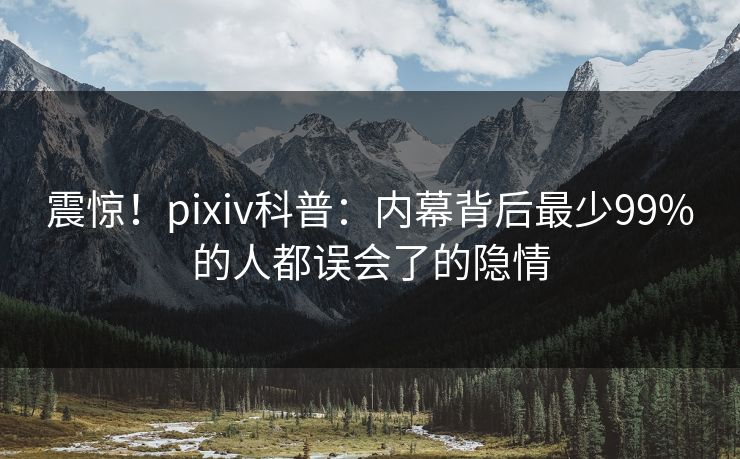 震惊!pixiv科普:内幕背后最少99%的人都误会了的隐情 震惊!pixiv科普:内幕背后最少99%的人都误会了的隐情