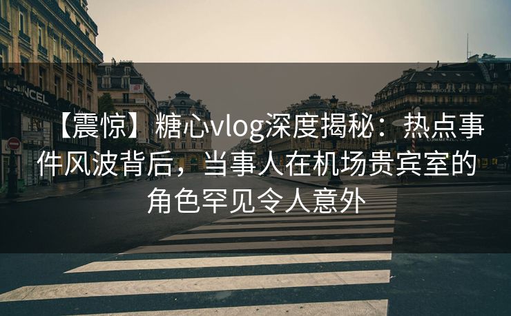 【震惊】糖心vlog深度揭秘：热点事件风波背后，当事人在机场贵宾室的角色罕见令人意外