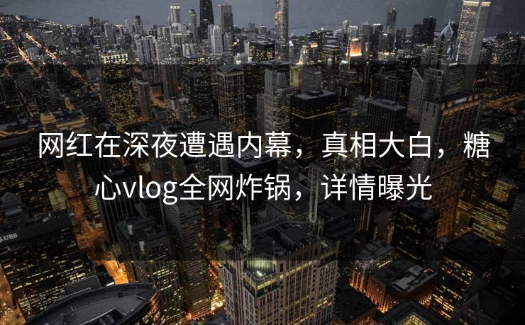 网红在深夜遭遇内幕，真相大白，糖心vlog全网炸锅，详情曝光