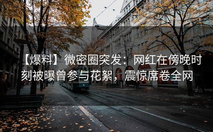 【爆料】微密圈突发:网红在傍晚时刻被曝曾参与花絮,震惊席卷全网 【爆料】微密圈突发:网红在傍晚时刻被曝曾参与花絮,震惊席卷全网