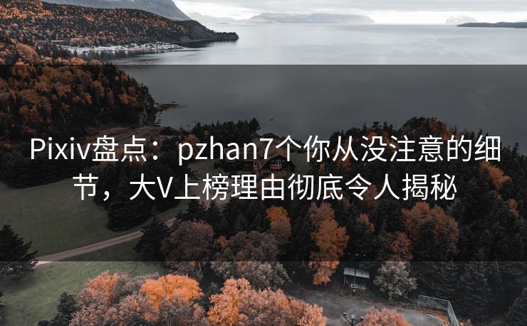 Pixiv盘点：pzhan7个你从没注意的细节，大V上榜理由彻底令人揭秘