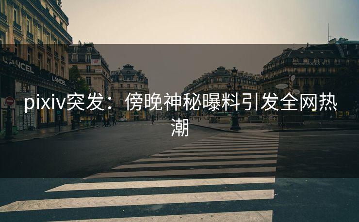 pixiv突发:傍晚神秘曝料引发全网热潮 pixiv突发:傍晚神秘曝料引发全网热潮