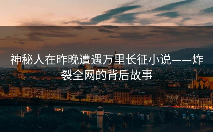 神秘人在昨晚遭遇万里长征小说——炸裂全网的背后故事